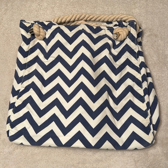 Donna Dixon Handbags - 💼 Large Donna Dixon Chevron, Multi-Purpose, Tote – Navy Blue & White